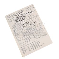 STAR WARS: THE PHANTOM MENACE (1999) - Ray Park and Ewan McGregor Autographed Call Sheet