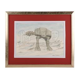 STAR WARS: THE EMPIRE STRIKES BACK (1980) - Alan Tomkins Hand-Painted Watercolour AT-AT Artwork