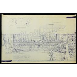 STAR WARS: RETURN OF THE JEDI (1983) - Endor Bunker Front Elevation Blueprint
