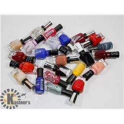 BAG OF ASSORTED NAIL POLISH.