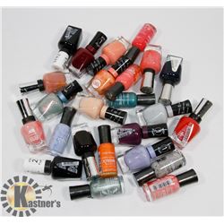 BAG OF ASSORTED NAIL POLISH.