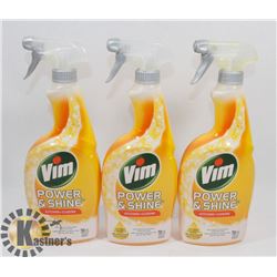 LOT OF 3 VIM POWER & SHINE KITCHEN SPRAY CLEANER