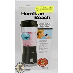 HAMILTON BEACH SINGLE SERVE BLENDER.