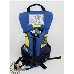 BLUE BODY GLOVE CHILD 30-60LB LIFE JACKET.