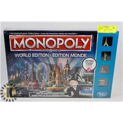 FACTORY SEALED MONOPOLY WORLD EDITION.