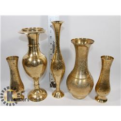 ETCHED BRASS VASES