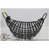 Image 1 : BLACK WROUGHT IRON HANDLED BASKET WITH LEAF