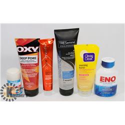 BAG OF CLEANSERS, ENO, AND MORE