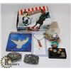Image 1 : TIN FULL OF COLLECTIBLES INCLUDING KEYCHAINS