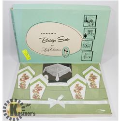 BRIDGE CLOTH TABLE CLOTH AND NAPKIN SET 12" X 12"