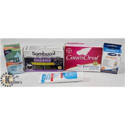 BAG OF ASSORTED CREAMS, AND PILLS