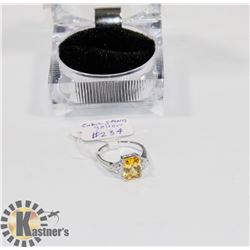 STERLING .925 SILVER RING SIZE 7 CUBIC YELLOW