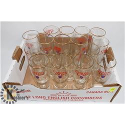 FLAT OF CARLING O'KEEFE BEER GLASSES