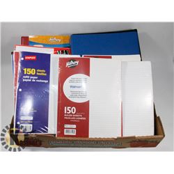 FLAT OF ASSORTED SCHOOL BINDERS AND PAPER