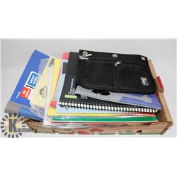 LOT OF NEW SCHOOL SUPPLIES, NOTEBOOKS, DUOTANGS