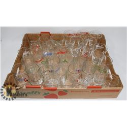 FLAT OF ASSORTED COLLECTOR GLASSES INCLUDING