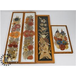 SET OF 4 DRY FLOWER PHOTOS.