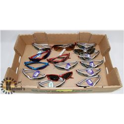FLAT OF DESIGNER SUNGLASSES, MANY OAKLEY STYLE