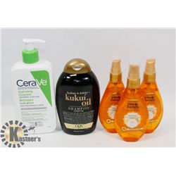 BAG OF SHAMPOO, HAIR OIL, AND MORE