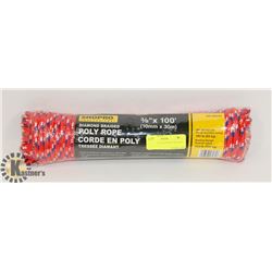 NEW! 3/8" X 100' DIAMOND BRAIDED POLY ROPE