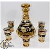 Image 1 : GOLD PLATED DECANTER AND 5 SMALL GLASSES