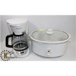 BLACK & DECKER COFFEE MACHINE AND LARGE CROCK POT