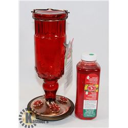 NEW ANTIQUE STYLE HUMMING BIRD FEEDER AD NECTAR