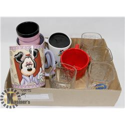 DISNEY WORLD SET OF MILLENNIUM GLASSES WITH MISC