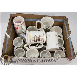 FLAT OF ASSORTED BEER MUGS, SOME WITH CHIPS