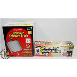 SUPERSWEEP CHIMNEY BRUSH AND CHIMNEY SWEEPING LOG