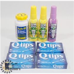 BAG OF Q-TIPS, ADVIL, AND MORE