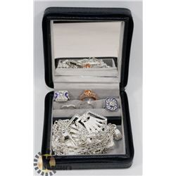 TRAVELING JEWELRY BOX FULL OF   JEWELRY