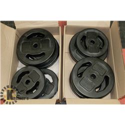 2 BOXES ASSORTED WEIGHTLIFTING WEIGHTS