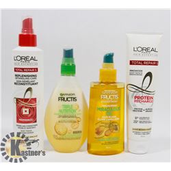 BAG OF HAIR OIL, DETANGLING SPRAY, AND MORE