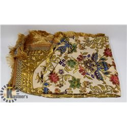 LARGE ANTIQUE SILK TABLE CLOTH
