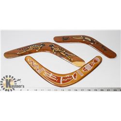 SET OF 3 AUSTRALIAN BOOMERANGS