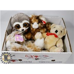BOX OF NEW TY TOYS AND MORE
