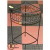 Image 1 : BLACK WROUGHT IRON CORNER ACCENT TABLE -  27"H