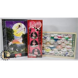 SET OF 3 SEALED 1000 PC PUZZLES