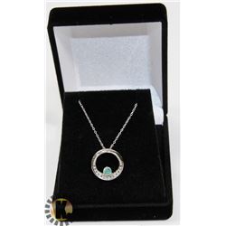 #44-GREEN EMERALD PENDANT NECKLACE