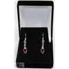 Image 1 : #90-RED RUBY DANGLING  EARRINGS