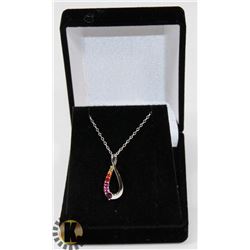 #25-MULTI-COLORED CZ NECKLACE PENDANT