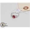 Image 1 : STERLING SILVER RUBY CZ RING SIZE 7.25.