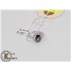 Image 1 : STERLING SILVER AMETHYST CZ RING SIZE 6.