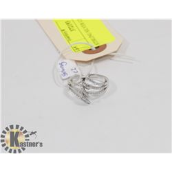 STERLING SILVER CZ RING SIZE 8.