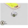 Image 1 : STERLING SILVER PERIDOT CZ RING SIZE 6.
