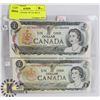 Image 1 : LOT OF 2 CANADA 1973 $1 BILLS