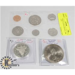 1974 UNCIRCULATED COIN SET, 1982 $1 COIN, 1977