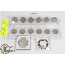 LOT OF ASSORTED MIXED DATE NICKLES, 1952 $1, 1983