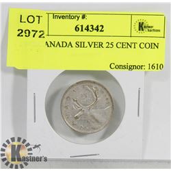1942 CANADA SILVER 25 CENT COIN